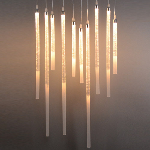 亚克力气泡棒吊灯10头伞形磨砂串灯婚礼堂空中吊顶迎宾区橱窗装饰