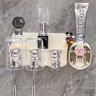 漱口杯挂墙式刷牙杯子壁挂家庭高端牙刷置物架家用高档高级感牙杯