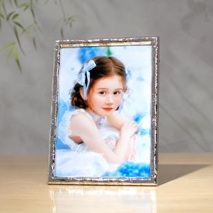 轻奢简约婚纱照相框摆台创意金属678 10寸洗照片全家福摆件高级感