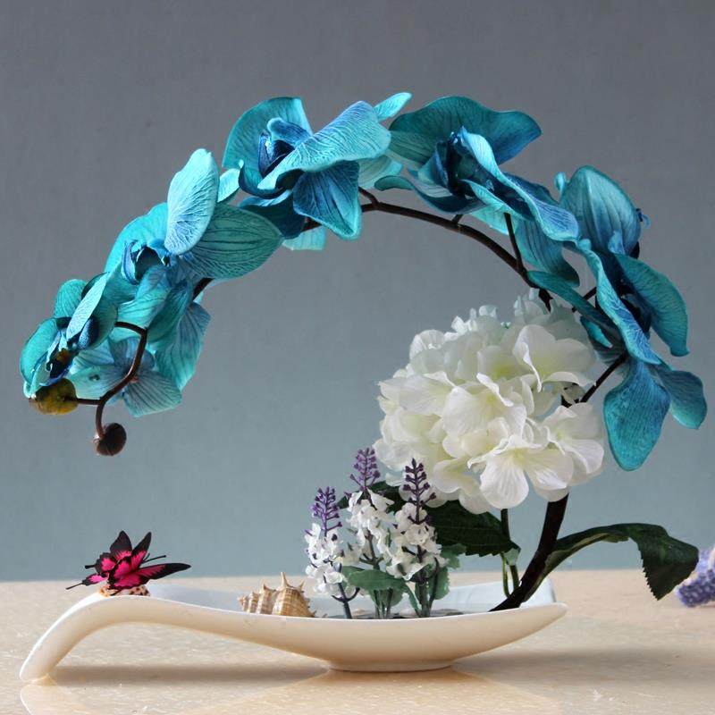 蝴蝶兰假花盆栽欧式彷真花艺套装家居客厅装饰花玄关餐桌盆景摆件,家居饰品,仿真花/假花,淘宝优惠券,粉丝福利购,淘宝优惠卷