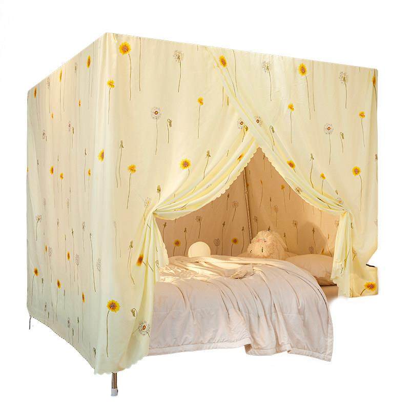 一体式布蚊帐防尘顶纹帐单开门加厚床幔遮光保暖孕妇家用1.5m1.8,床上用品,床幔,淘宝优惠券,粉丝福利购,淘宝优惠卷