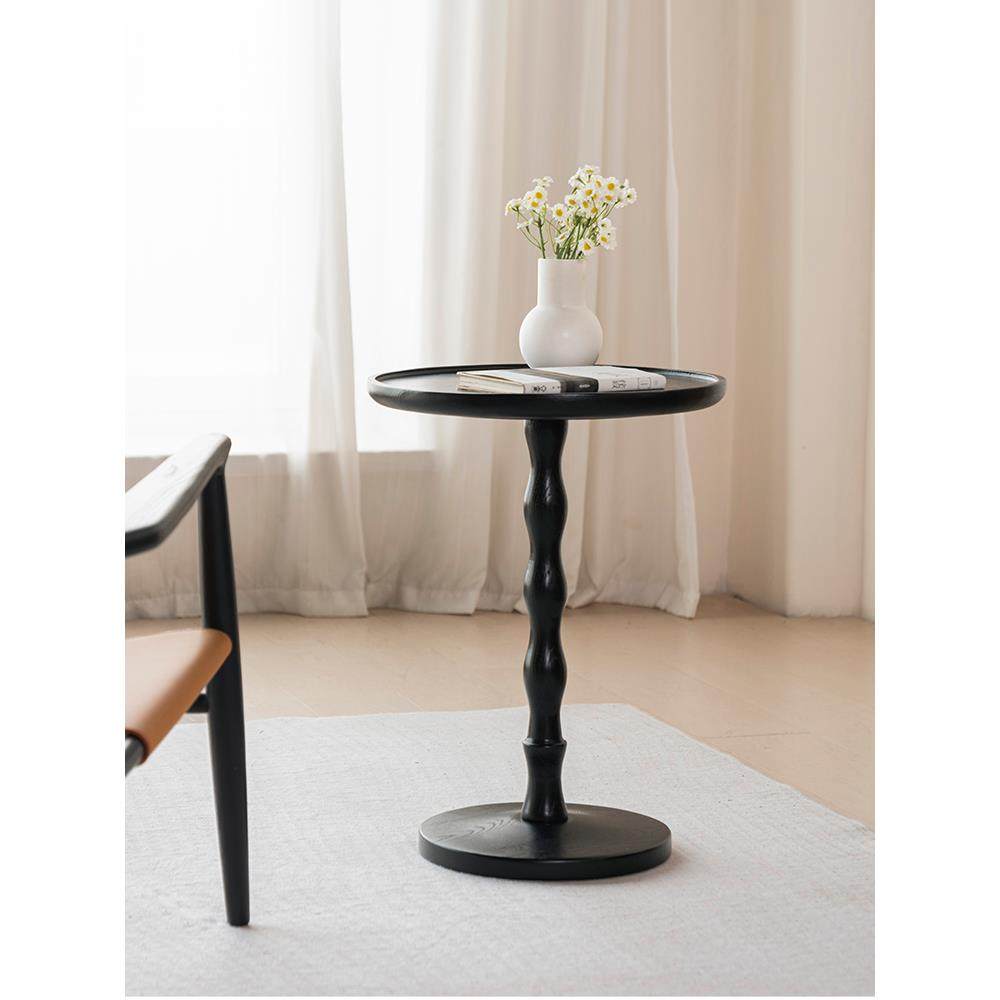 黑色实木圆桌覆古阳台茶几客厅创意沙发几角几迷你小桌子圆中古风,住宅家具,角几/边几,淘宝优惠券,粉丝福利购,淘宝优惠卷