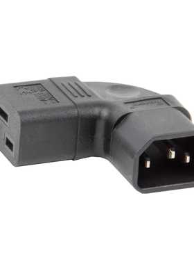 C14 to C19 弯头左弯电源转接头,C14转C19弯头电源转换头PA-0351