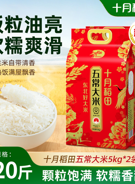 2025年新米十月稻田五常大米5kg双层真空装米香浓郁纤长饱满旗舰