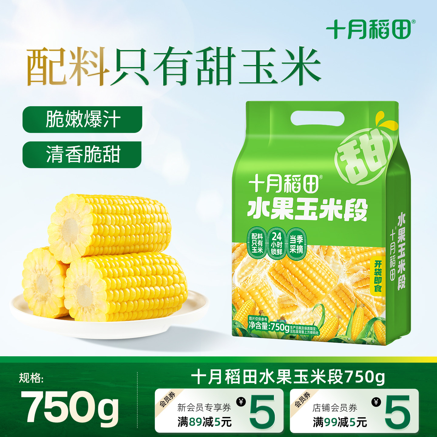 十月稻田水果玉米段脆嫩爆汁甜图片