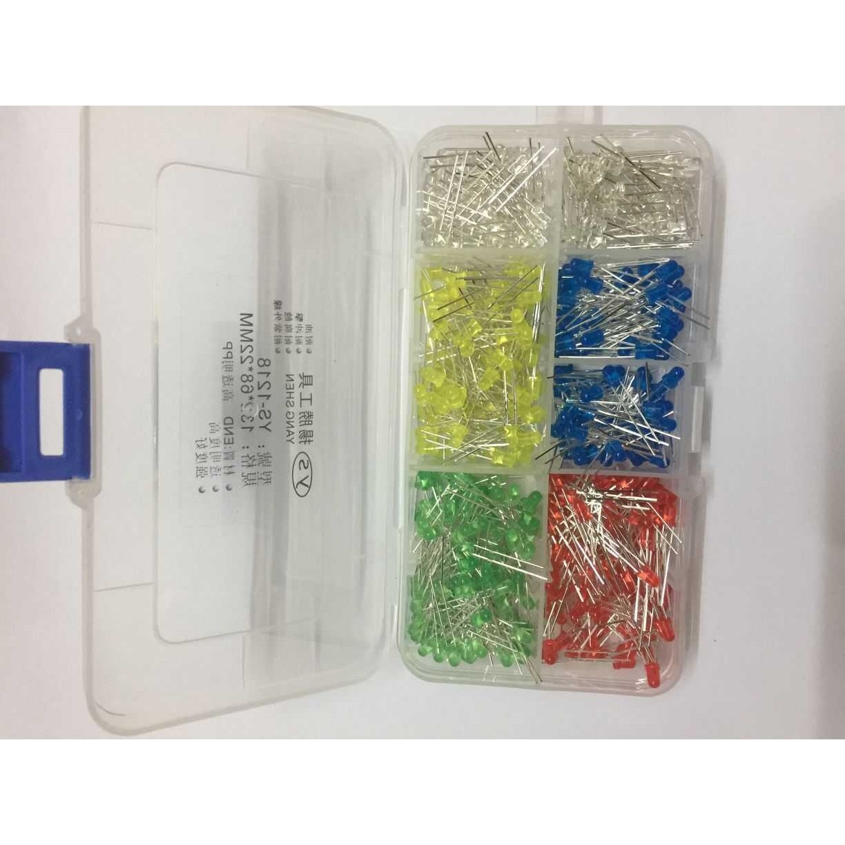 3mm LED发光二极管盒装 晶体管 500只 每色100只,电子元器件市场,LED灯珠/发光二级管,淘宝优惠券,粉丝福利购,淘宝优惠卷