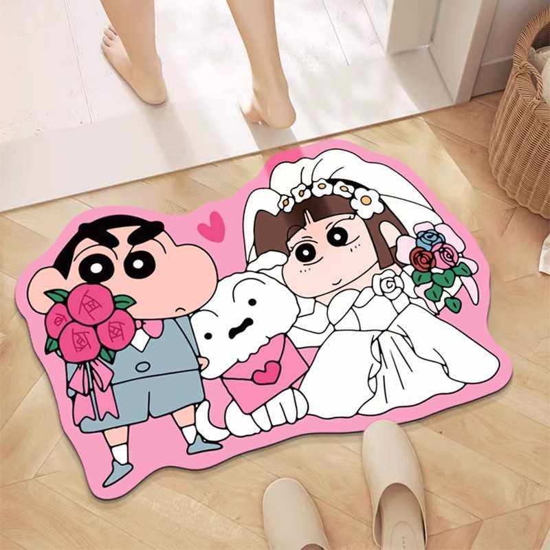 蜡笔小新地垫卫生间浴室吸水地毯硅藻泥洗手间防滑速干家用脚垫,居家布艺,家用脚垫,淘宝优惠券,粉丝福利购,淘宝优惠卷