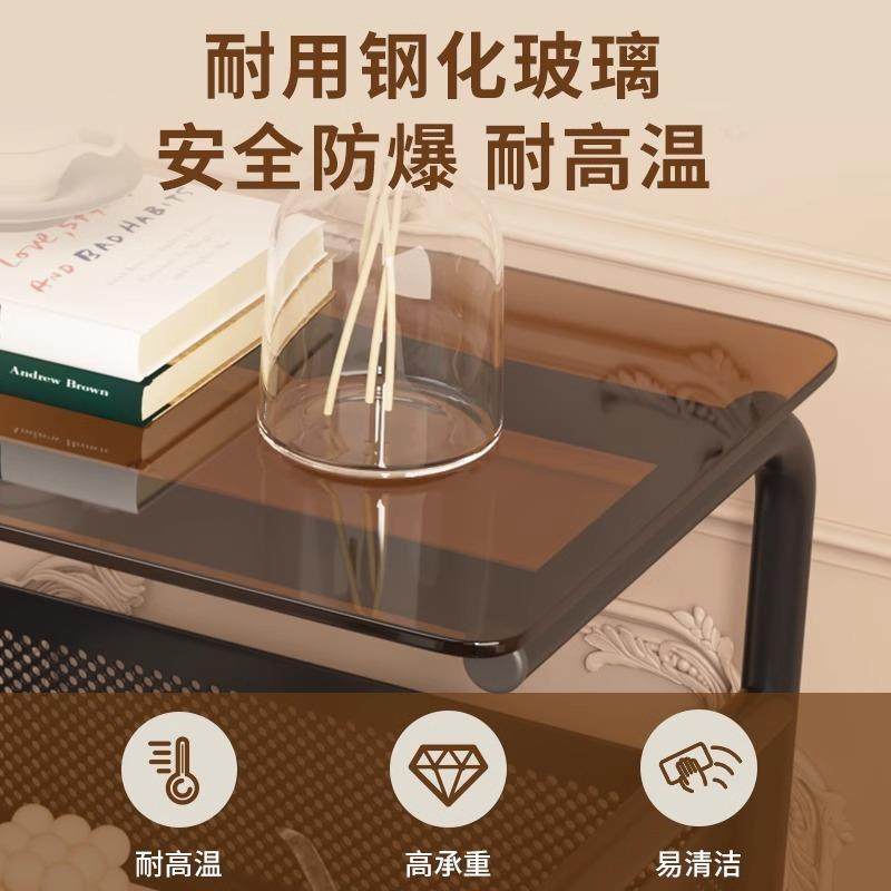 可移动沙发边几钢化玻璃茶几现代小桌子床头侧边边柜小户型小推车,住宅家具,角几/边几,淘宝优惠券,粉丝福利购,淘宝优惠卷