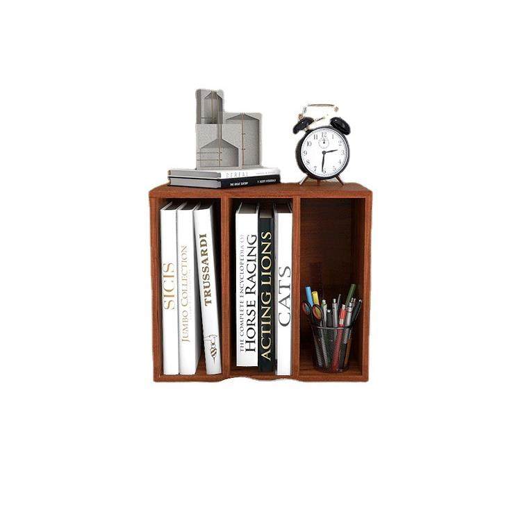 复古木盒做旧书架简易书本置物架实木桌面收纳架学生儿童办公书柜