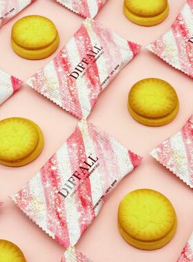 DIFFALL马卡龙饼干风味草莓夹心饼干办公室休闲零食结婚喜糖