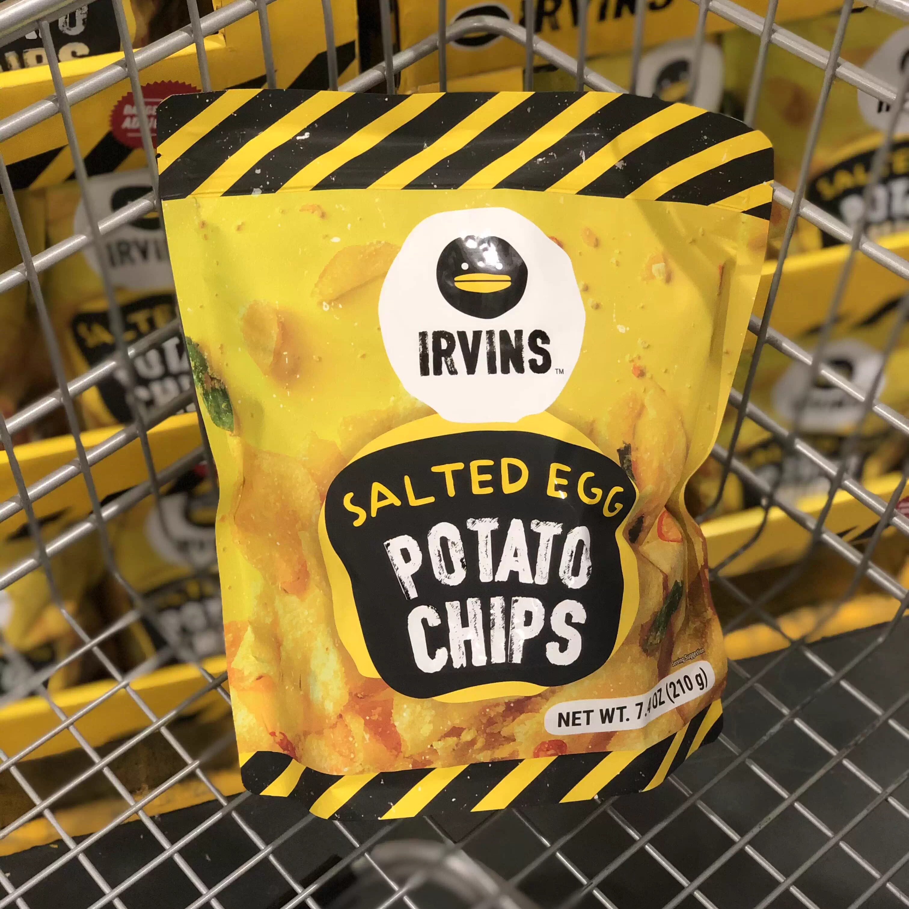 山姆 Irvins 咸蛋黄薯片210g休闲零食新加坡进口膨化食品即食