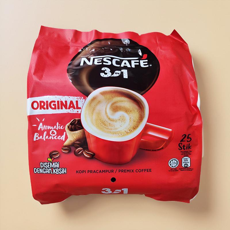 原装新加坡进口雀巢NESCAFE3合1原味即溶咖啡粉665g X32条实惠装