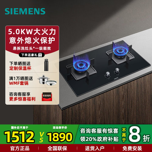 西门子5.0kW家用大火力燃气灶具