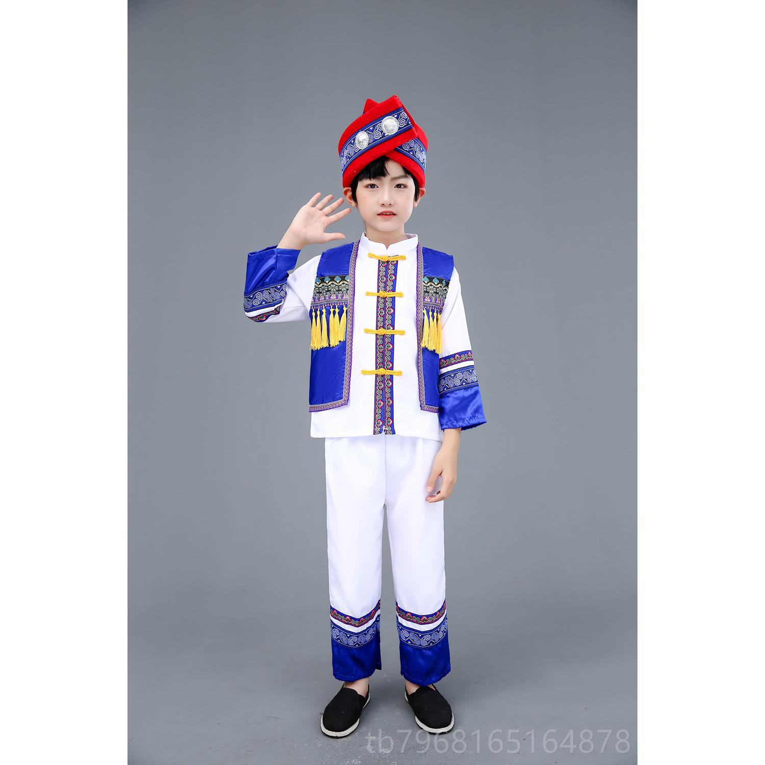 高档新款蹈儿童数仫佬族装男女童舞演出服服少民族幼儿舞台合唱表