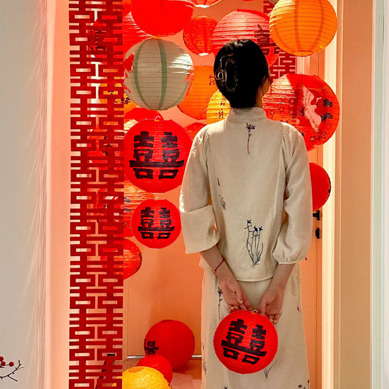 结婚喜字灯笼串新娘新中式晨袍拍照E卧室客厅背景布置婚房装饰套,节庆用品/礼品,婚房装扮用品,淘宝优惠券,粉丝福利购,淘宝优惠卷