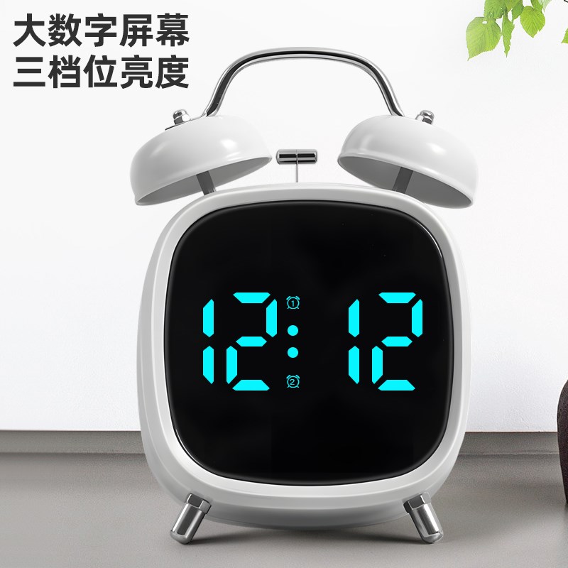 超大声音闹钟强力叫醒p学生起床神器2025新款中小学生机械打铃