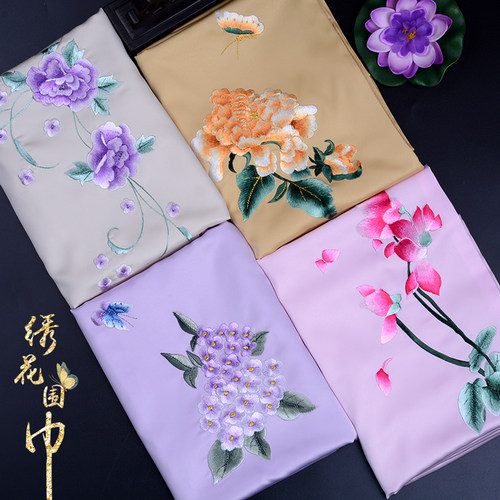 中国风礼品蜀绣手工刺绣成品围巾中国特色礼物送老外W的成都纪念