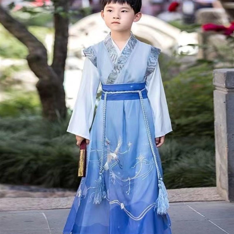 汉服男童夏款2024新款儿v童古装男孩中国风夏装古风武侠客唐装夏