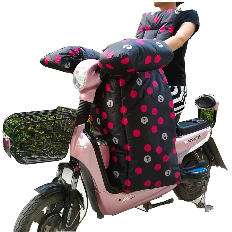 电动车挡风被冬季l分体加绒加厚踏板摩托车防风罩防水保暖护膝通