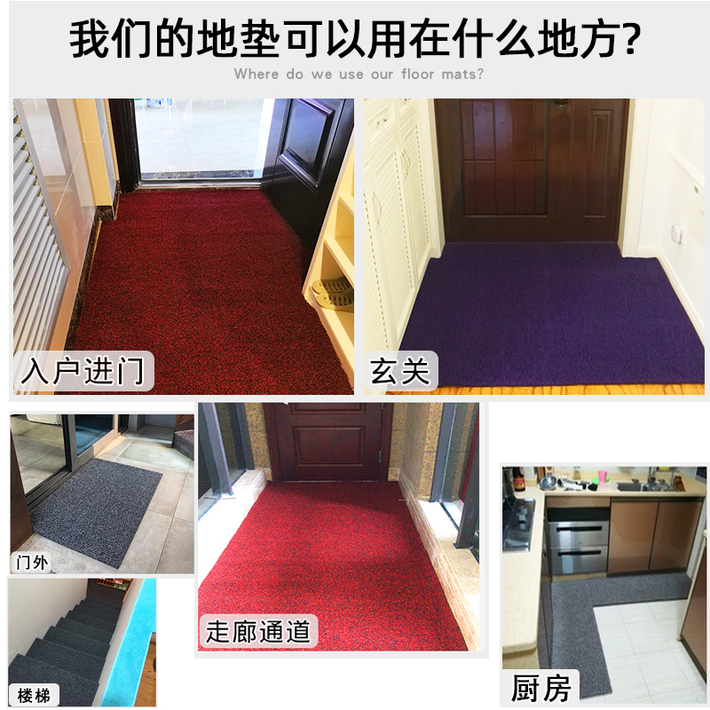 丝圈地垫门垫进门入户地毯门厅家用门垫I门口脚垫可裁剪pvc地垫子