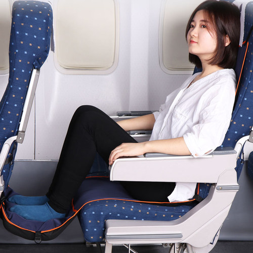 坐长途飞机睡觉神器便携U型枕充B气脚垫高铁脚踏儿童出国旅行用品