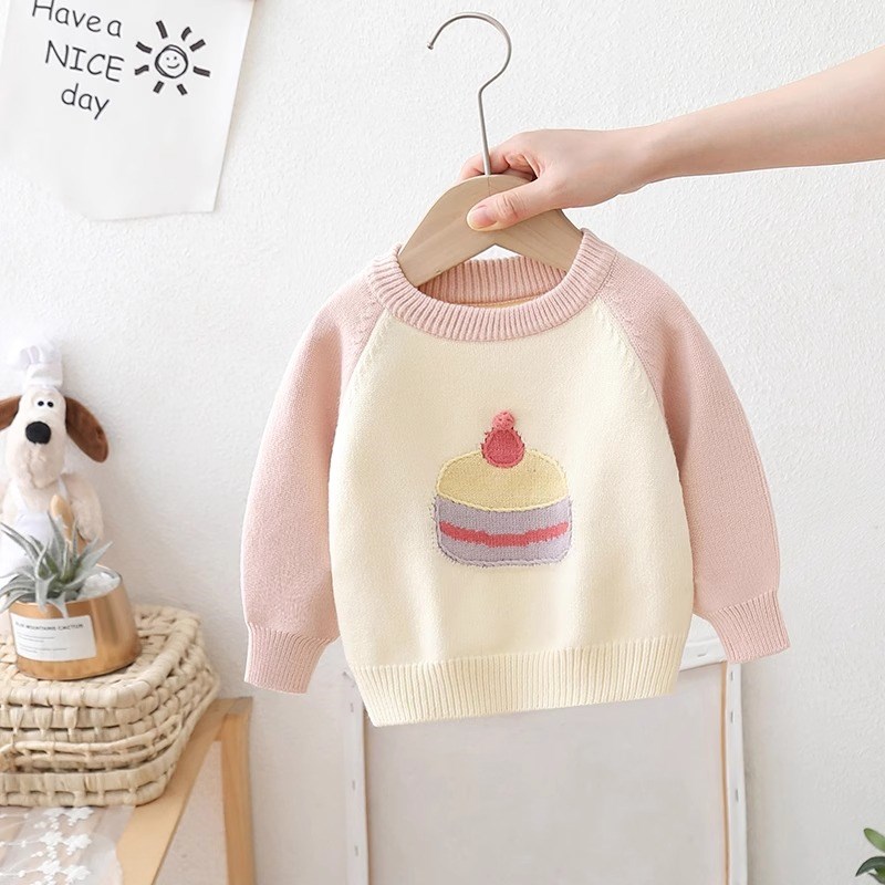 女宝宝套头毛衣2024款秋冬装男童圆领针织衫中Q小童保暖打底衫上