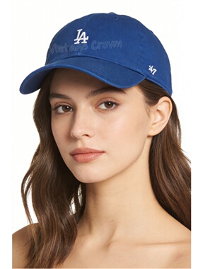47Brand天蓝色LA棒球帽男女款百搭NY字母刺绣休闲弯檐帽鸭舌帽潮