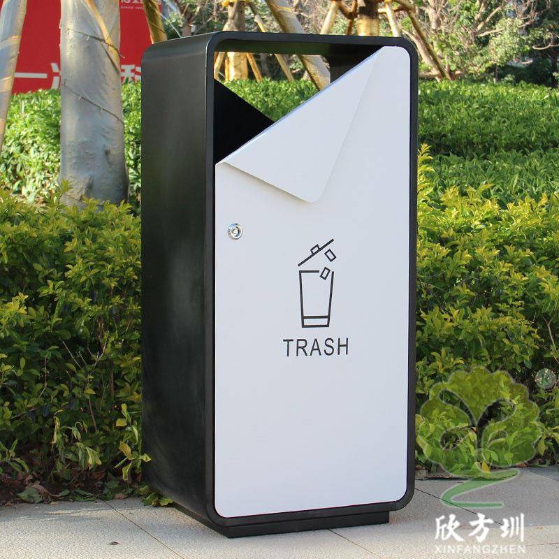 户外小区公园创意投口不锈钢镀锌板单筒果皮箱喷粉烤漆金属垃圾桶