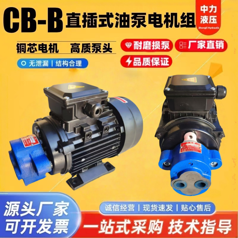 齿轮泵CB-B6/B10/B4/B2.5 液压油泵电机组370W/550W/750W循环油泵图片