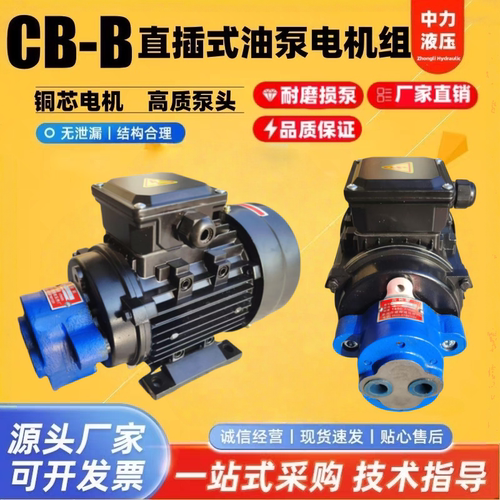 齿轮泵CB-B6/B10/B4/B2.5 液压油泵电机组370W/550W/750W循环油泵