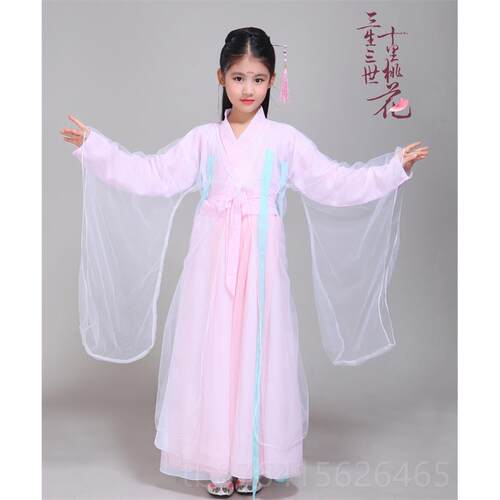 正品新品女童三生三世里桃花白浅cos同儿款童古装演出十服仙女服