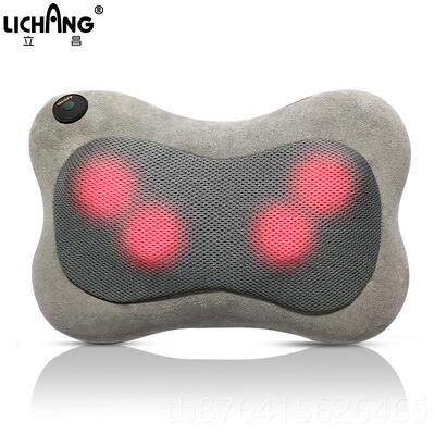 正品立昌颈椎按摩部器背部腰多功能全身热揉捏车敷载摩家用按仪靠