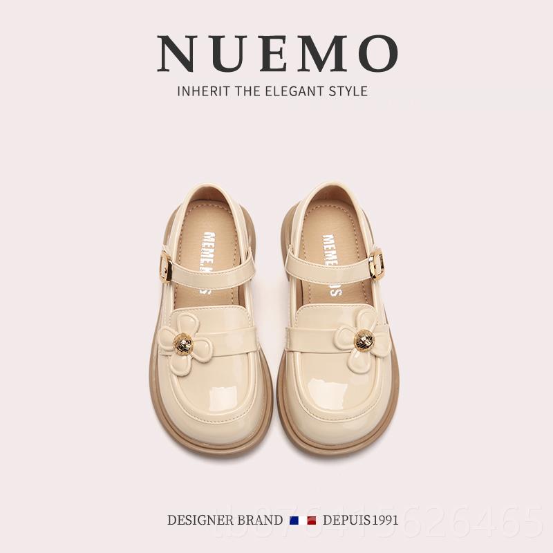 正品N春UEMO法国风潮牌童鞋~女童舞演皮鞋豆豆鞋季儿童乐台福鞋出