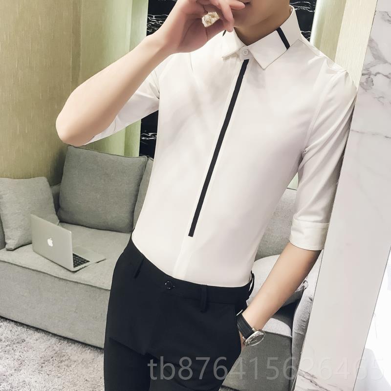 正品酒店KTV务夜店爷服酒吧短袖衬衫夜员总会男装理少发型师工作