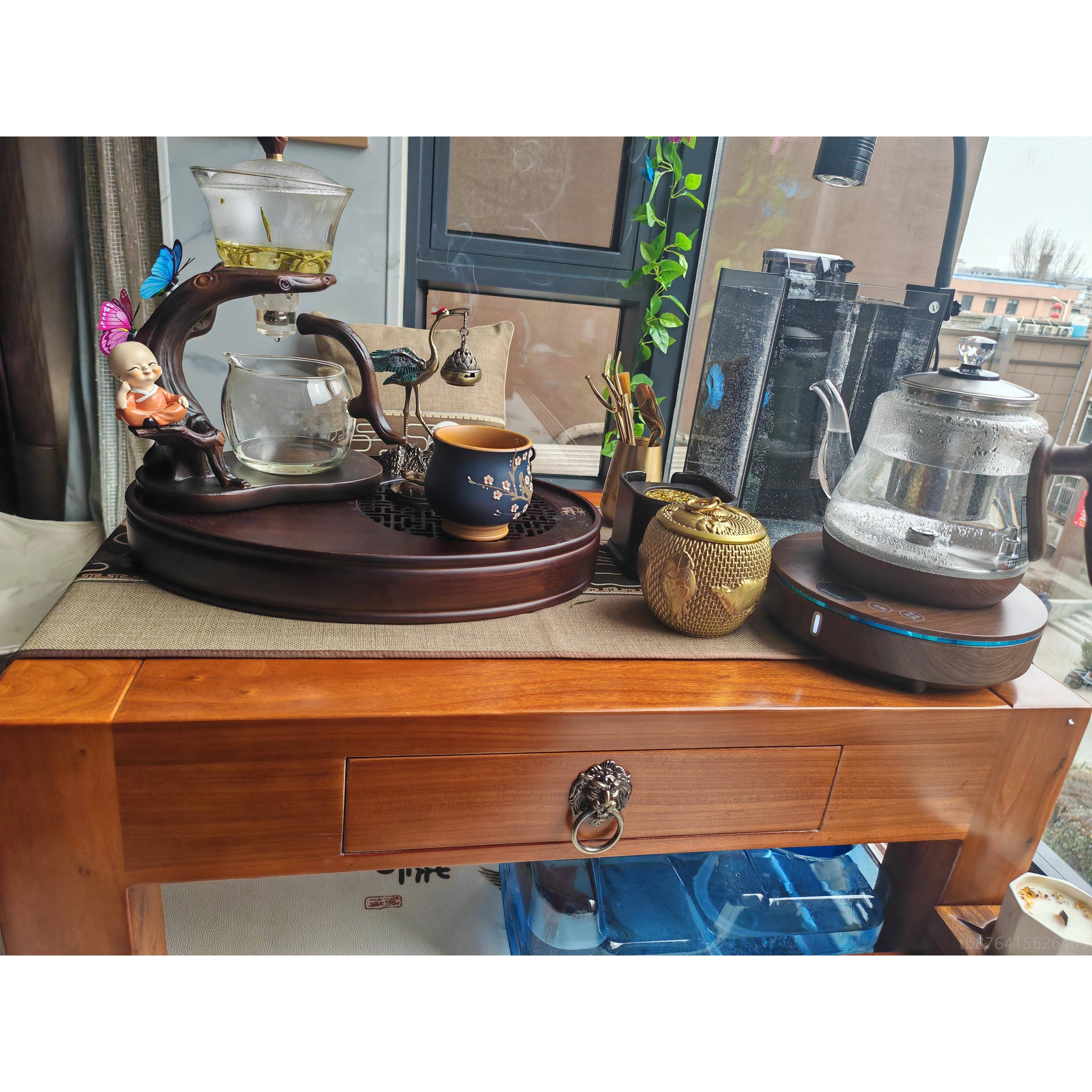 正品艺老榆木榻意榻米木茶几实飘窗桌日式地台抽屉禅矮桌炕桌阳台图片