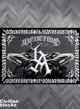 正品美定制LA欧西海岸奇卡诺old chol花体字嘻哈说唱匪os帮硬核地