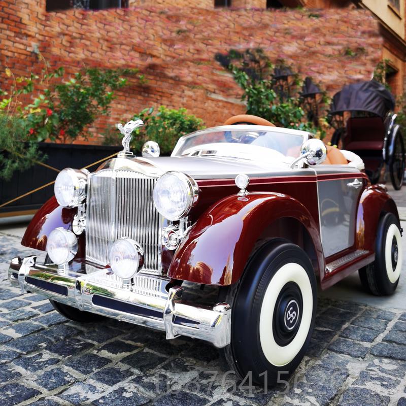 正品劳斯孩莱斯儿童坐电动车四轮遥控汽车四驱高端老车爷小玩具车