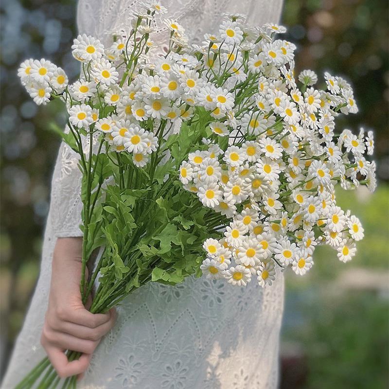 ins网红清新小雏菊仿真花洋甘菊假花插花家居民宿桌面装饰摆设
