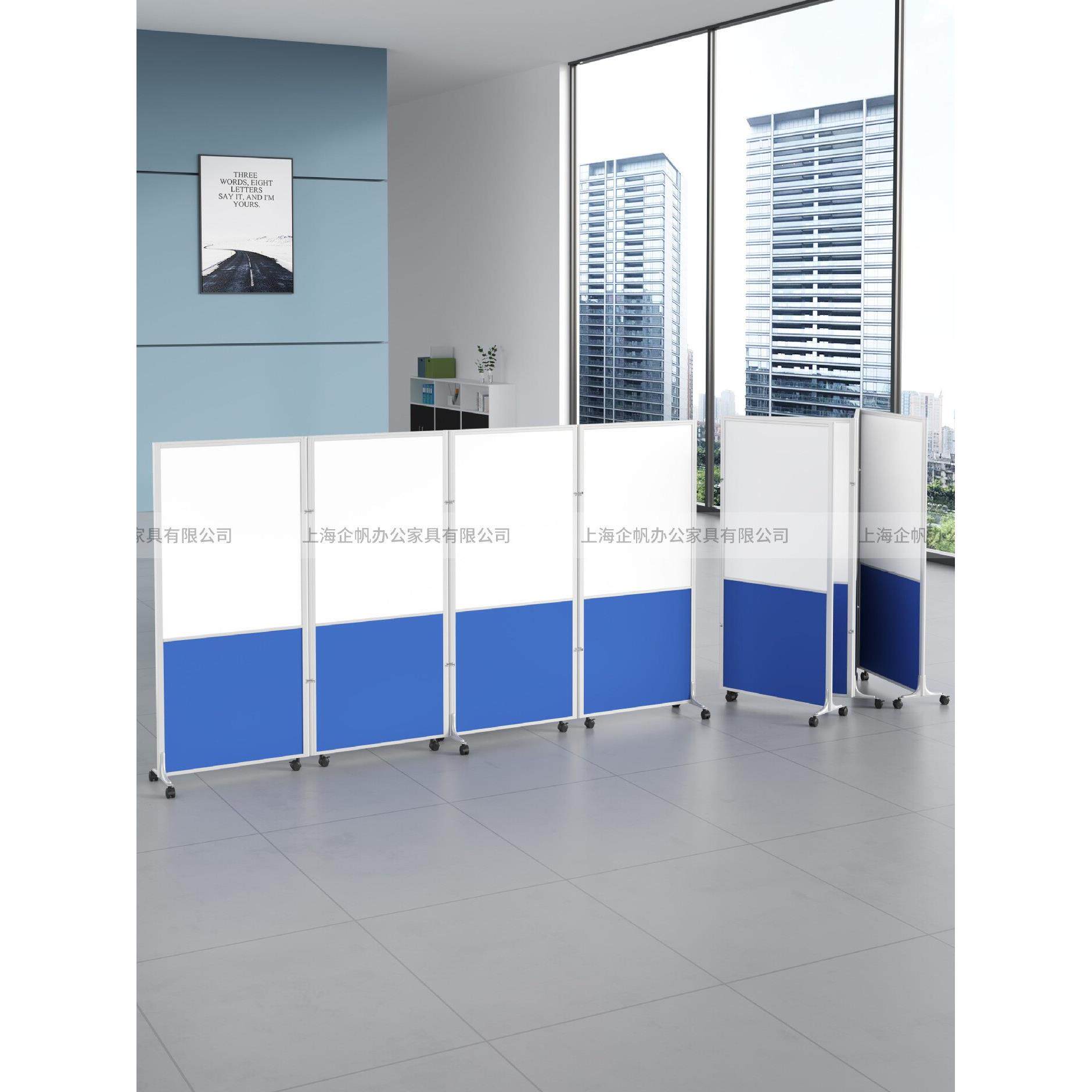 办公室折叠移动屏风隔断工厂车间仓库移动隔断墙玻璃屏风挡板