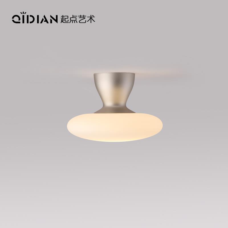 设计师新款中古风蘑菇过道灯入户玄关走廊阳台意式极简玻璃吸顶灯
