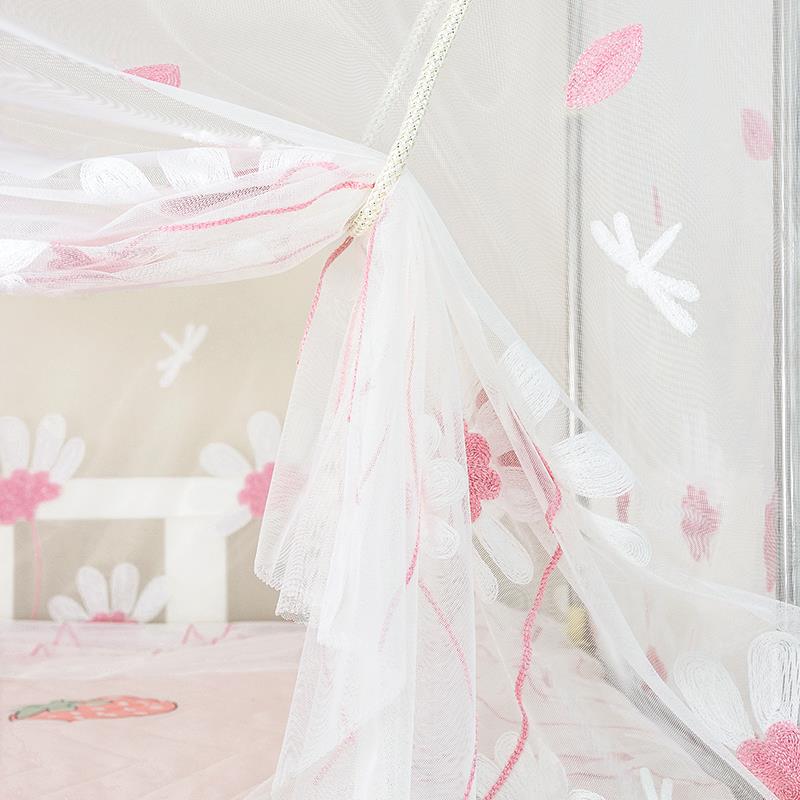 蚊帐学生宿舍上铺单人0.9米床下铺通用加密刺绣女生公主寝室纱帐