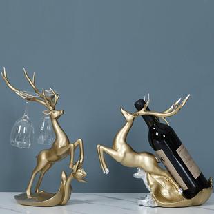 创意酒杯架倒挂架家用轻奢摆件红酒架斜放高脚杯架高档酒柜装饰品