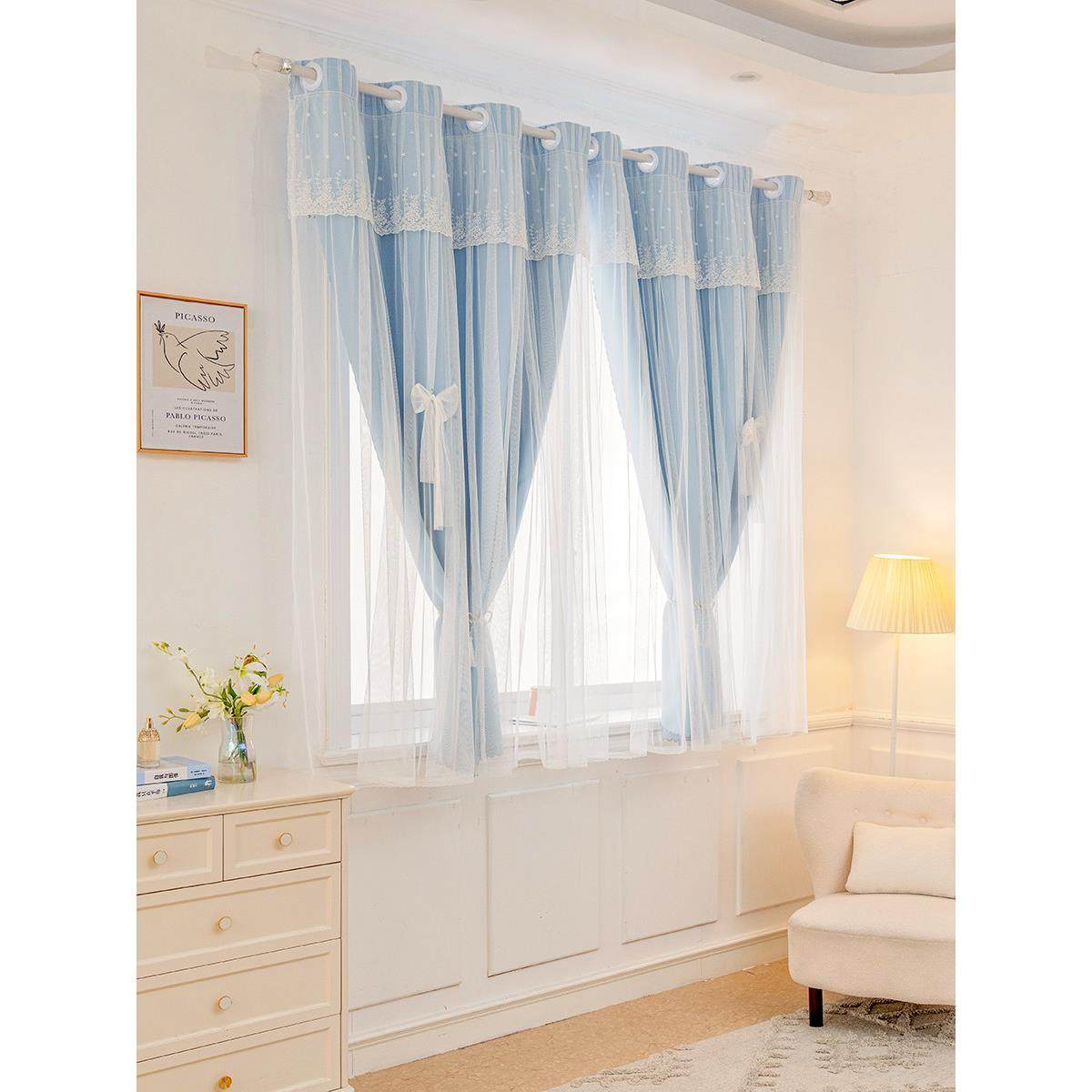 儿童房小型窗户飘窗窗帘遮光2025新款短款免打孔安装卧室全遮光,居家布艺,定制窗帘,淘宝优惠券,粉丝福利购,淘宝优惠卷