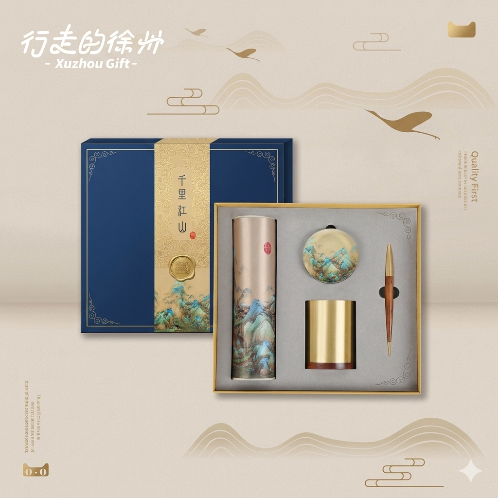 行走的徐州文创特产千里江山（四件套）文具高档礼物纪念品礼盒