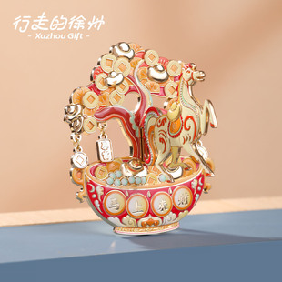 行走的徐州马上来财冰箱贴徐州宝莲寺文创旅游纪念品马年新年礼物