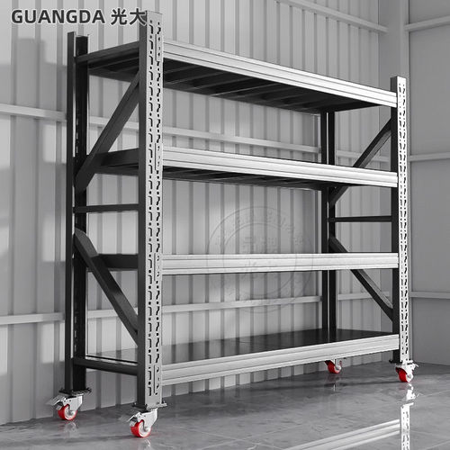 万向轮推车仓库货物架仓储多层置物架地下室储物架移动货架带轮子