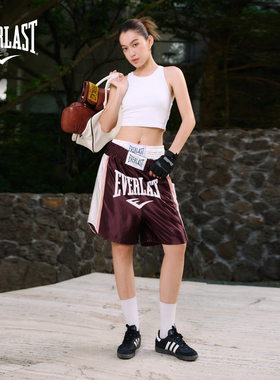 美国EVERLAST美式潮流运动拳击短裤男女款高腰健身训练休闲五分裤