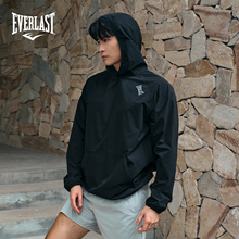 美国EVERLAST拳击运动跑步健身美式简约吸湿速干格纹连帽长袖T恤
