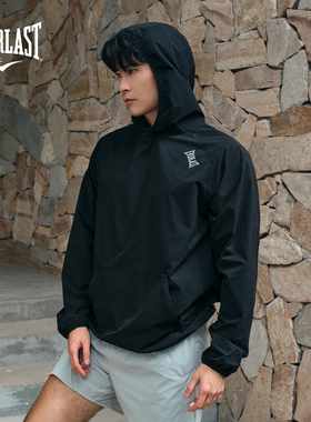 美国EVERLAST拳击运动跑步轻薄速干衣男吸湿防晒连帽长袖t恤女春