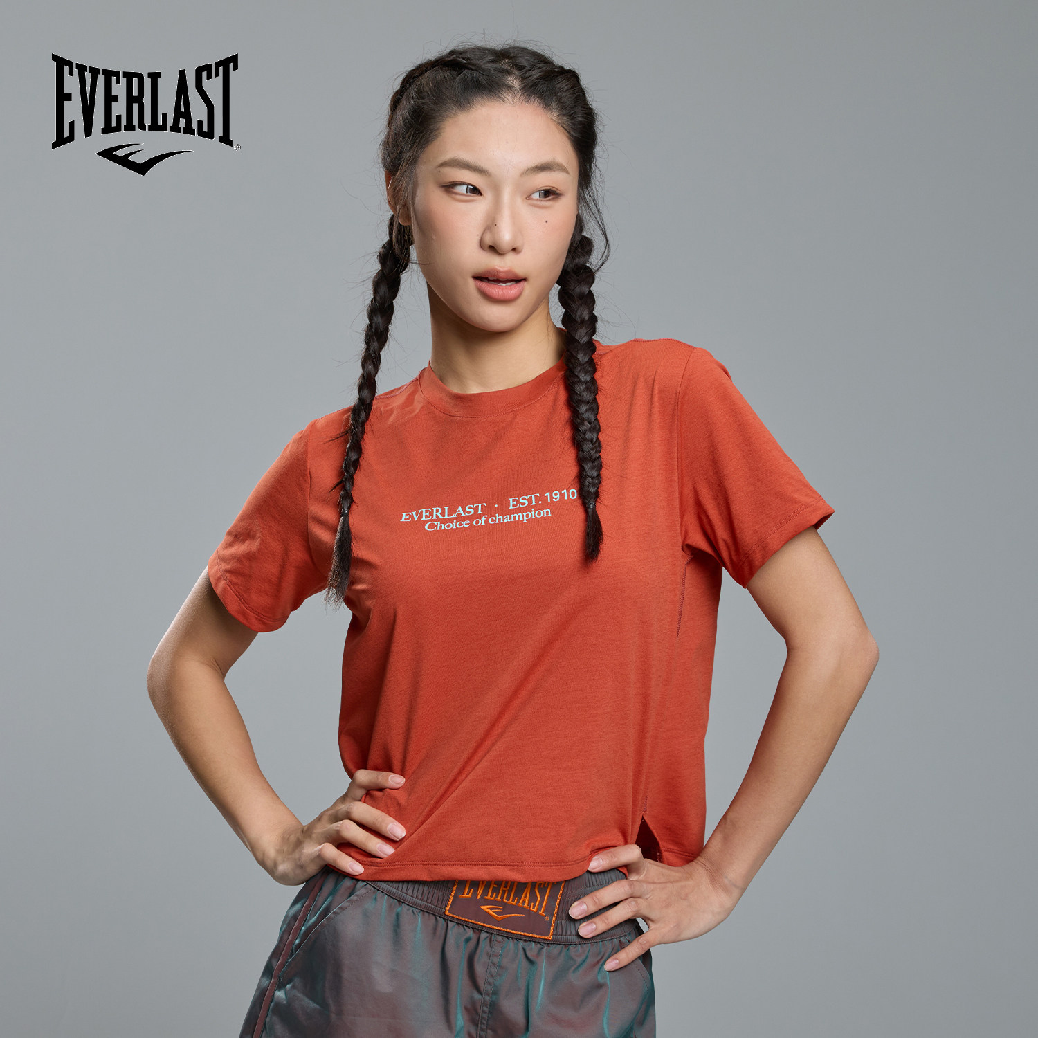 美国EVERLAST拳击训练跑步短袖女图片
